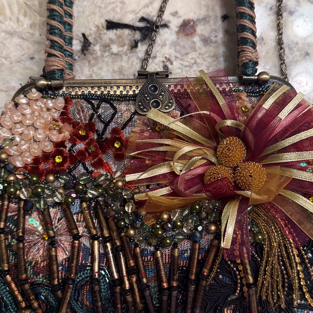 Vintage Beaded Kiss-Lock Evening Bag